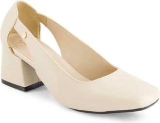 Andrea Womens Square Toe Pumps In Beige