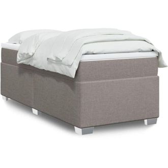 vidaXL Vidaxl - Cama Box Spring Con Colch&oacute;n Tela Gris Taupe 80x200 Cm