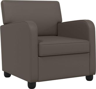 vidaXL Sill&oacute;n Gris Cuero Sint&eacute;tico Vidaxl