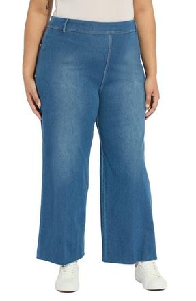 Lyss&eacute; ntials Erin High Waist Wide Leg Pants in Mid Wash at Nordstrom, Size 1X