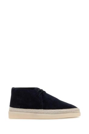 Prada Mens Midnight Blue Suede Ankle Boots Blu Mocassini Loafers