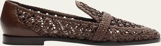 Alexandre Birman Jane Woven Leather Loafers