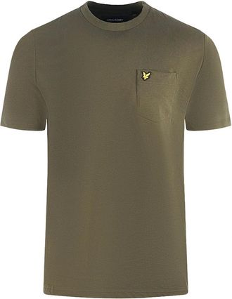 Lyle & Scott Mens Lyle & Scott Relaxed Pocket Trek Green T-Shirt - Tan - Size: 38