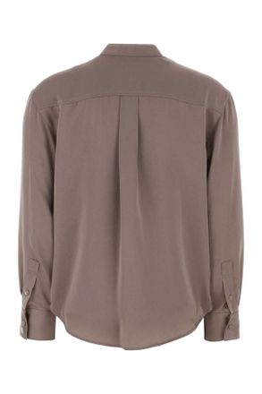 Calvin Klein Womens Antiqued Pink Satin Shirt Dustedfox Exterior: Polyester Camicie