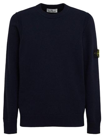 Stone Island Navy Blue Crew Neck Sweater