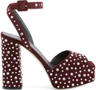 Giuseppe Zanotti 120mm New Betty Sparkle sandals - women - Suede - 35 - Red