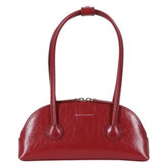 Marge Sherwood Borsa a spalla in pelle con stampa logo - - Bags - Donna - Rosso - ONE SIZE