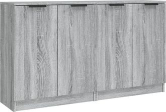 vidaXL Vidaxl - Aparadores 2 uds madera contrachapada gris Sonoma 60x30x70 cm
