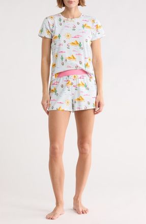 Honeydew Intimates Vibe Check Cotton Blend Top & Shorts Pajamas in Soft Blue Desert at Nordstrom Rack, Size X-Large
