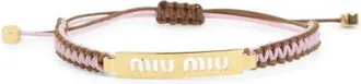 Miu Miu Bracelets, female, Multicolor, Size: ONE SIZE Cotton and metal bracelet
