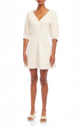 Fifteen Twenty Puff Sleeve Chantilly Lace Minidress in Natural at Nordstrom Rack, Size X-Small
