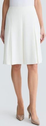 Kasper Pleated Stretch Crepe Skirt in Vanilla Ice at Nordstrom, Size 12