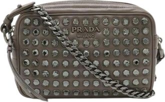 Prada Pre-owned Vintage Clutch - Dames - Vintage Schoudertas - Grijs - ONE Size - Leer - Vintage