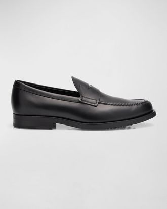 Tod's Mens Leather Moccasin Penny Loafers
