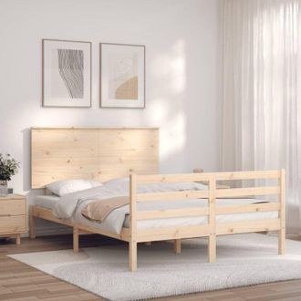 vidaXL Bed Frame without Mattress 140x190 cm Solid Wood vidaXL