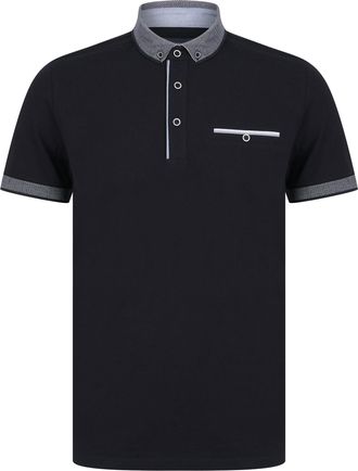 Kensington Eastside Mens Riddle Stretch Cotton Jersey Button Down Collar Polo Shirt