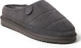 Dearfoams Fireside by Dearfoams Mens Grafton Quilted Genuine Shearling Clog Slipper