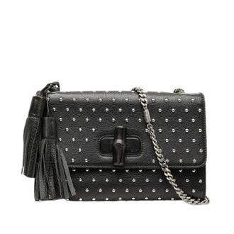 Gucci Pre-owned Cross Body Bags, female, Black, Size: ONE SIZE Pre-owned Studded Crossbody Bag