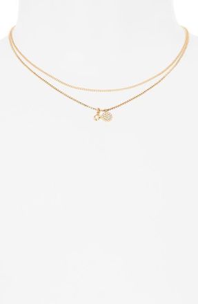 Ettika Dainty Pavé Disc Chain Necklace in Gold at Nordstrom