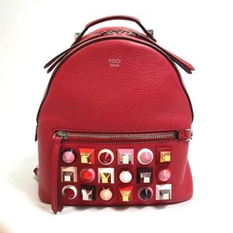 Fendi Pre-owned Backpacks, female, Red, Size: ONE SIZE Pre-owned Leather Backpack