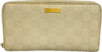 Gucci Beige Leather Long Wallet (Bi-Fold) (Pre-Owned)