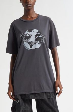 Collina Strada Oversize Organic Cotton Graphic T-Shirt in Respect at Nordstrom, Size X-Small