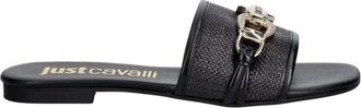 Just Cavalli Schoenen, Dames, Zwart, 39 EU, Leer, Slippers