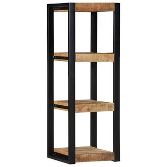 Berkfield Home Wall Shelf 35x35x100 cm Solid Rough Wood Mango in Brown | Size: 35 x 35 x 100 cm