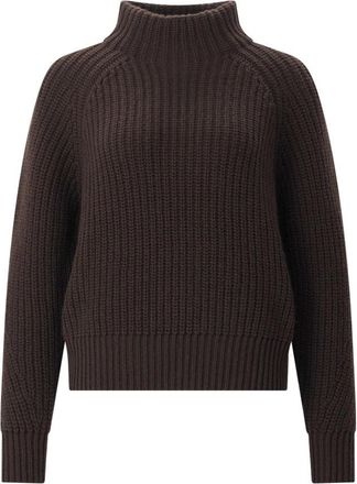 Iris Von Arnim Half-Patent Turtleneck - Dames - Coltruien - Bruin - S - Leer - Truien & Vesten