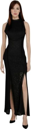 Guess New Liza Dress - Dames - Maxi kleedjes - Zwart - L - Spandex - Kleedjes
