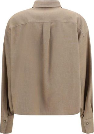 Brunello Cucinelli Embellished Denim Shirt - Beige