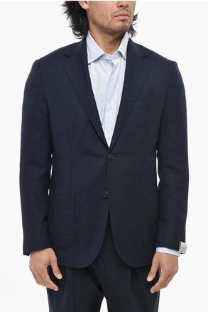 Corneliani Virgin Wool Twill Blazer GATE With Patch Pockets size 52