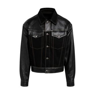 Versace Blouson - male - Versace - Leather Jackets - Black - L - Jackets