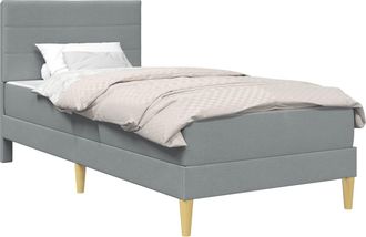vidaXL Estructura De Cama Con Colch&oacute;n Gris Claro 90 X 190 Cm Tela Vidaxl