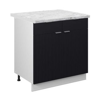 Vicco Mueble Bajo De Cocina Fame-line, Rayas Negras, 80 Cm, Et M&aacute;rmol