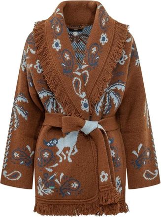 Alanui Island Roots Cardigan - Dames - Vesten - Bruin - M - Truien & Vesten