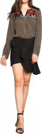 THML Clothing Embroidered Top In Black