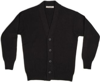 La Fileria Stijlvolle Cardigan met Grote Knopen - Heren - Vesten - Zwart - L - Polyester - Truien & Vesten