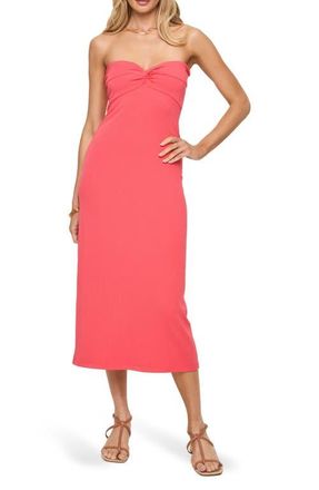 L*Space Lisette Strapless Rib Cover-Up Dress in Pout at Nordstrom, Size X-Small