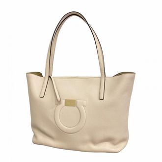 Ferragamo Beige Leather Tote Bag (Pre-Owned)