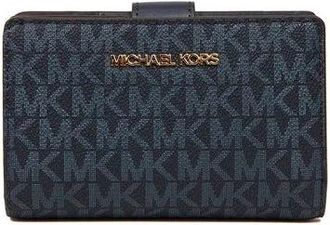 Michael Kors Novelty Medium Bi-Fold Zip Coin Met Sleutelhanger - Dames - Portefeuilles - Blauw - ONE Size - Accessoires