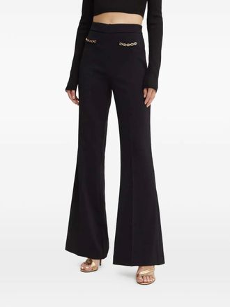 Twin-Set chain-detail flared trousers - Black
