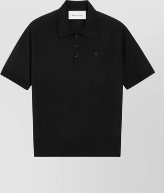 Ami shirt polo collar short sleeves ribbed hem