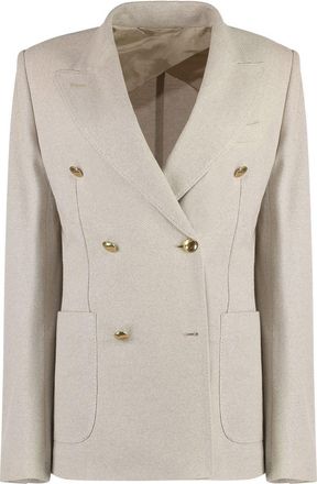 Max Mara Vanadio Katoenen Dubbelgebreide Blazer