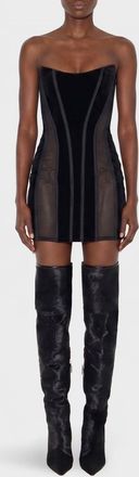Elisabetta Franchi Abito mini bustier in cr&ecirc;pe con spalle scoperte