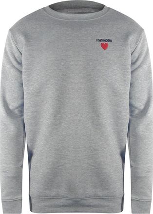 Moschino Mens Love Heart Logo Grey Sweatshirt Cotton - Size X-Large
