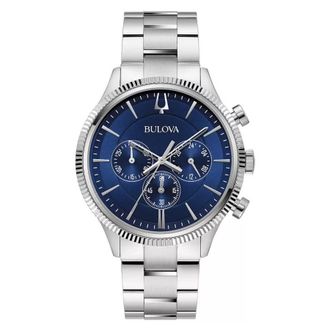 Bulova Chronograph Quartz Blue Dial Mens Watch 96A324