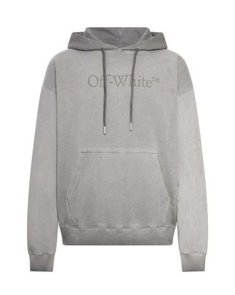 Off-white Grey Logo Hood Sweatshirts