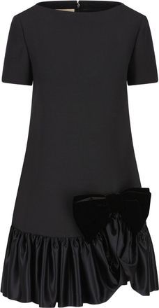 Valentino Garavani Womens Mini Dress In Crepe Couture - Black Wool - Size EU 40 (Womens)