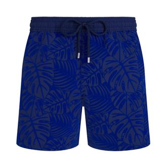 Vilebrequin Badmode, Heren, Blauw, 2Xl, Moorea Flocked Monstrera Zwemshorts